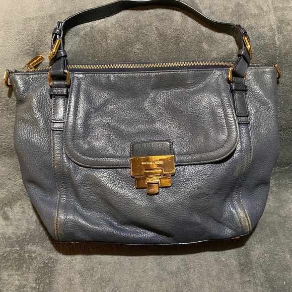 Blue Michael Kors Leather Handbag - Picture 1 of 8